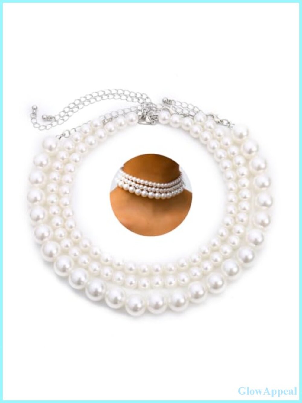 Boho Faux Pearl Layered Choker Necklace Wedding Jewelry Gift